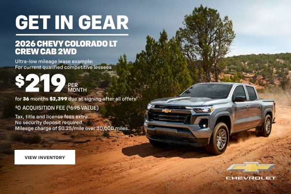 2026 Chevy Colorado LT Crew Cab 2WD. Ultra-low mileage lease example for current qualified compet...